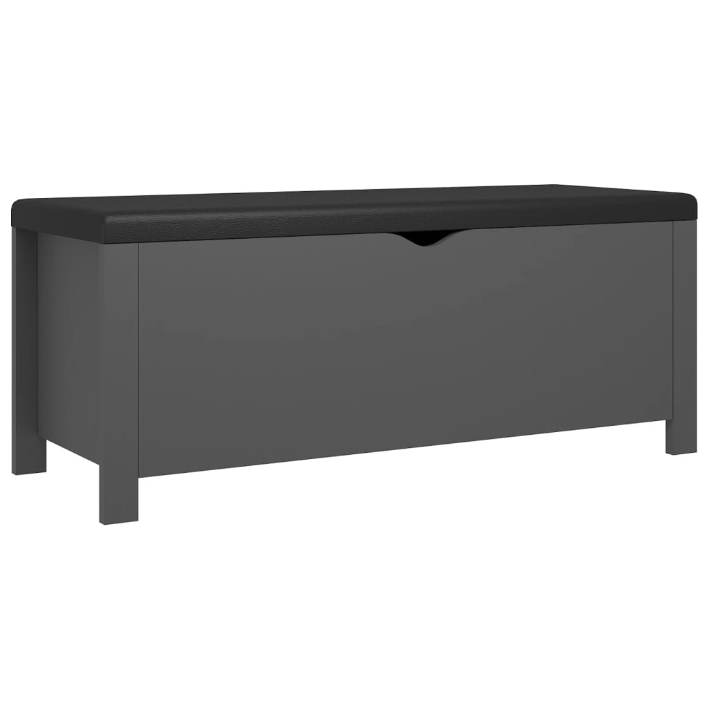 vidaXL Opbergdoos met kussen grijs 105x40x45 cm