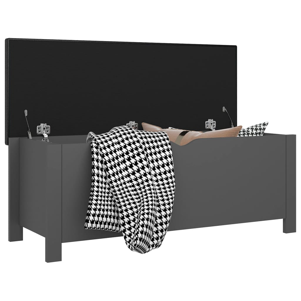 vidaXL Opbergdoos met kussen grijs 105x40x45 cm