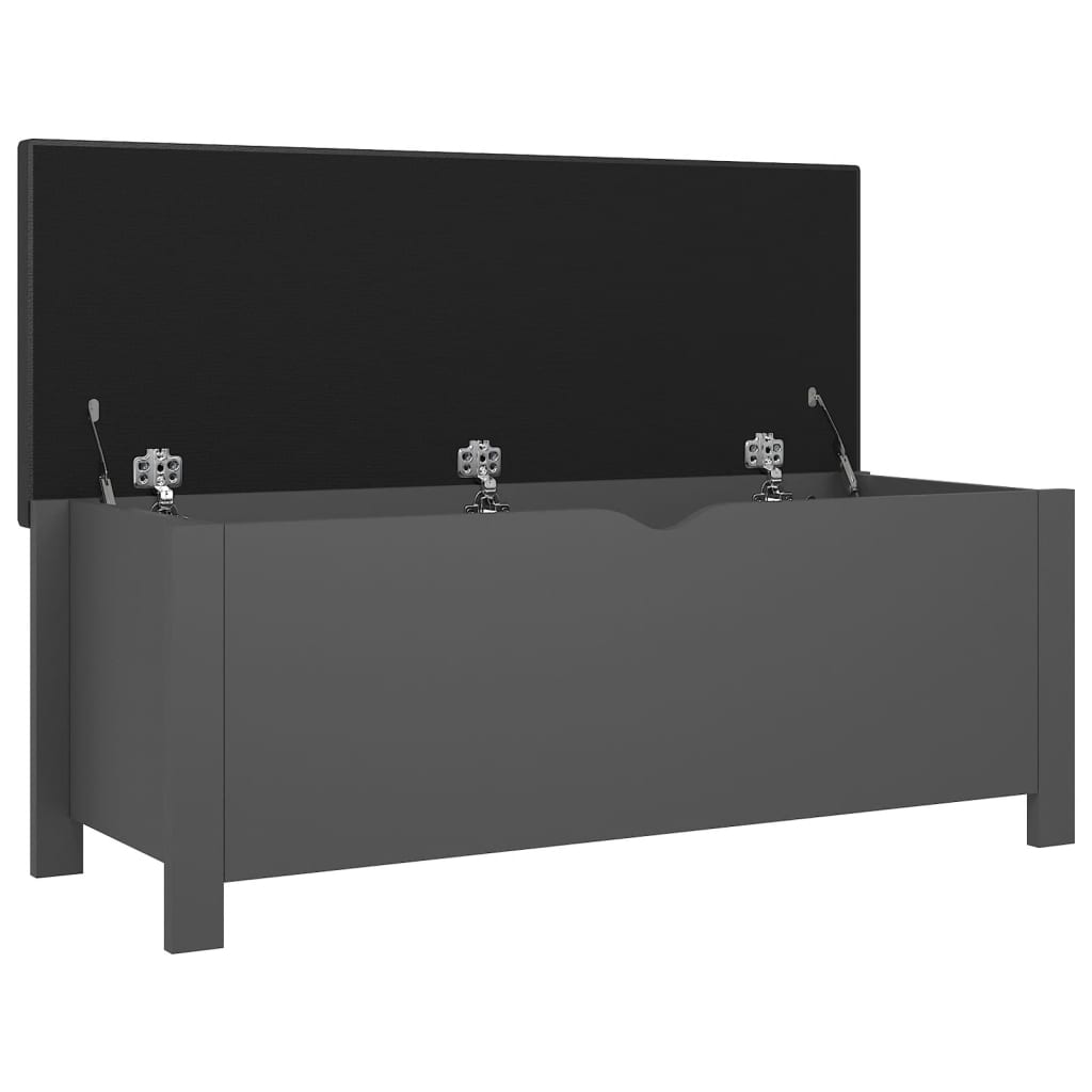vidaXL Opbergdoos met kussen grijs 105x40x45 cm