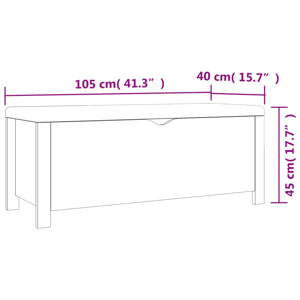 vidaXL Opbergdoos met kussen grijs 105x40x45 cm