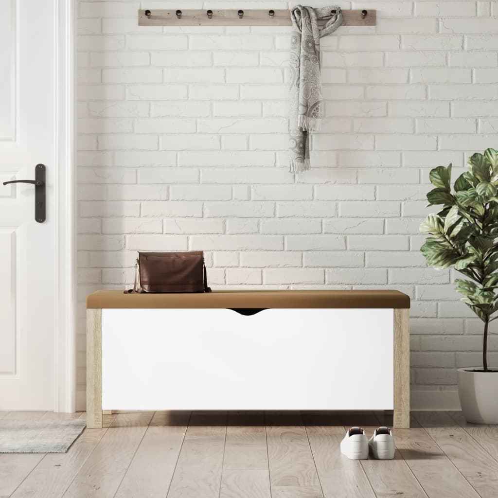 vidaXL Opbergdoos met kussen grijs 105x40x45 cm
