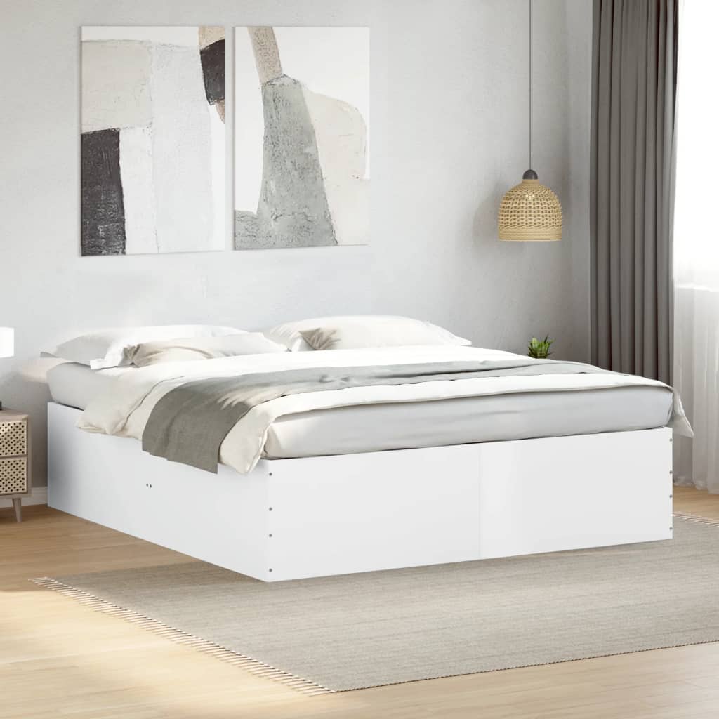 vidaXL Bedframe bewerkt hout grijs sonoma eikenkleurig 160x200 cm