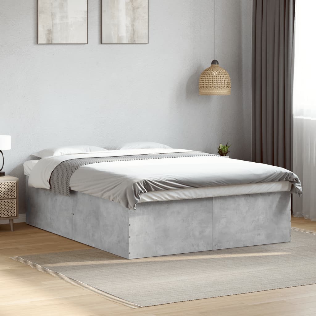 vidaXL Bedframe bewerkt hout grijs sonoma eikenkleurig 160x200 cm
