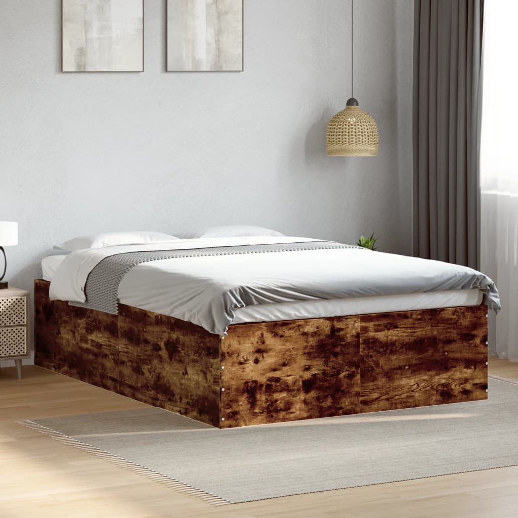 vidaXL Bedframe bewerkt hout grijs sonoma eikenkleurig 160x200 cm