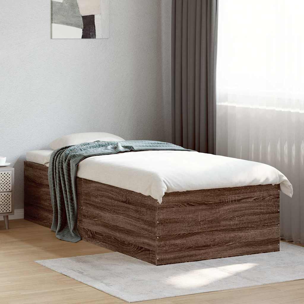vidaXL Bedframe bewerkt hout grijs sonoma eikenkleurig 160x200 cm