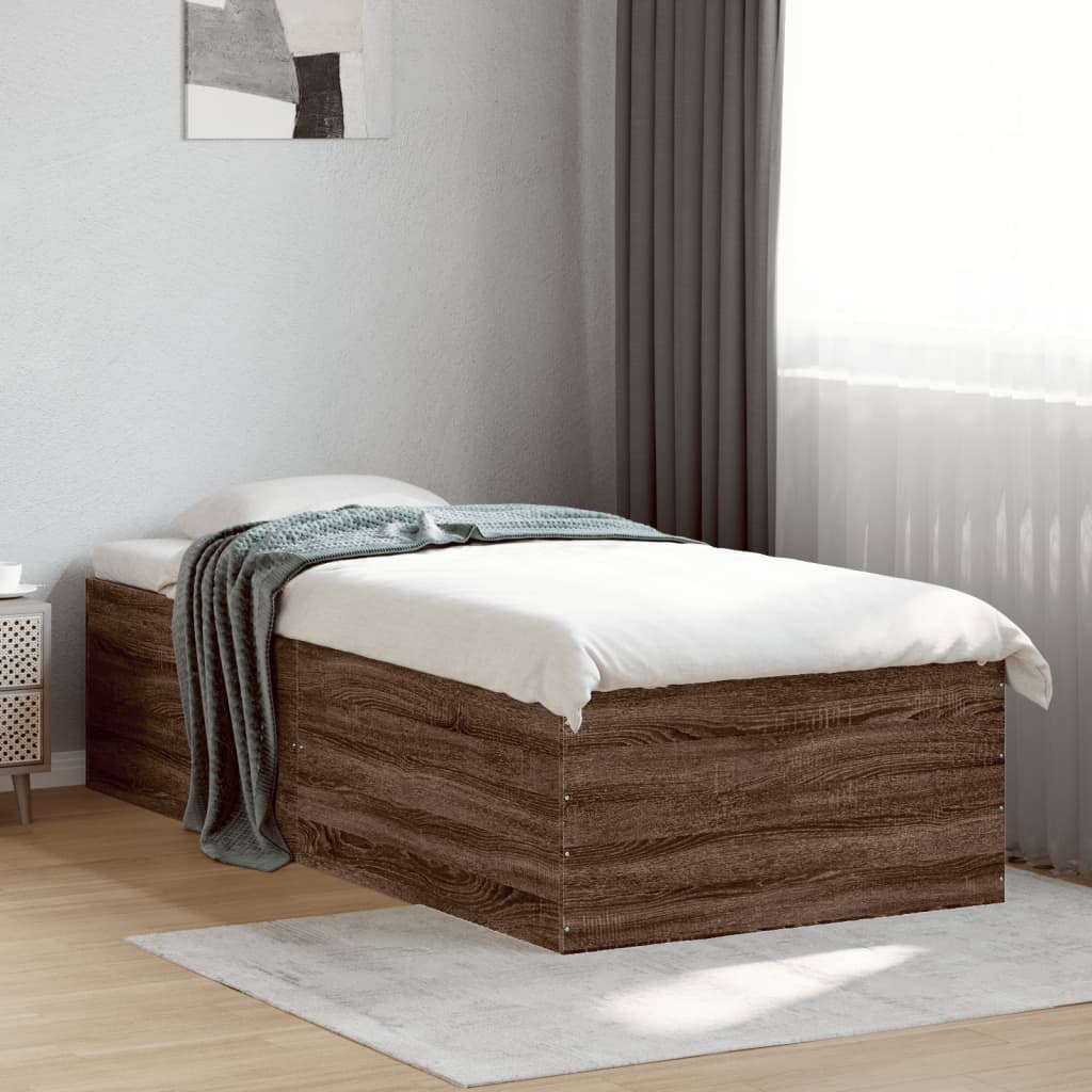 vidaXL Bedframe bewerkt hout grijs sonoma eikenkleurig 160x200 cm