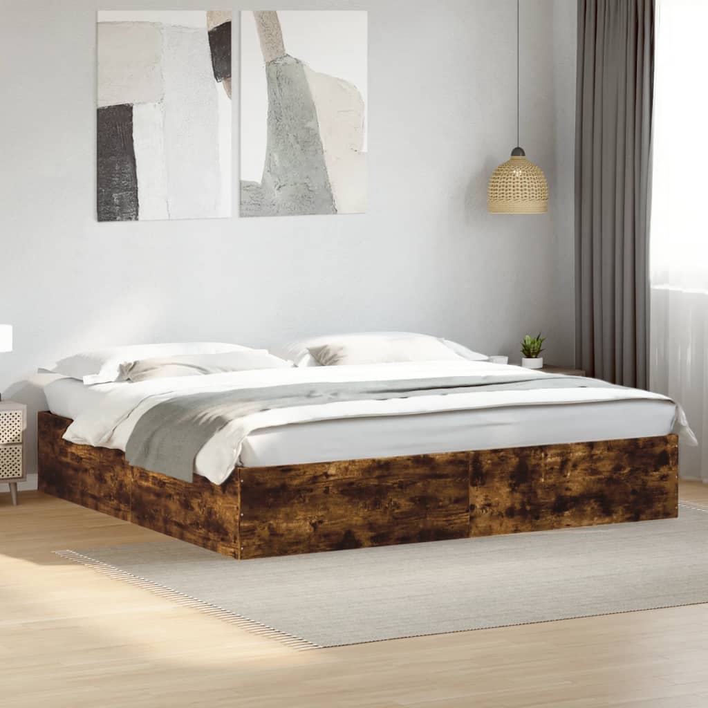 vidaXL Bedframe bewerkt hout grijs sonoma eikenkleurig 160x200 cm