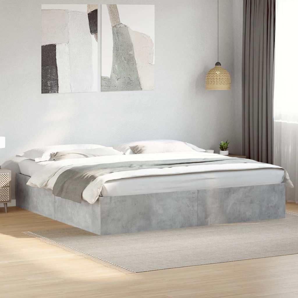 vidaXL Bedframe bewerkt hout grijs sonoma eikenkleurig 160x200 cm