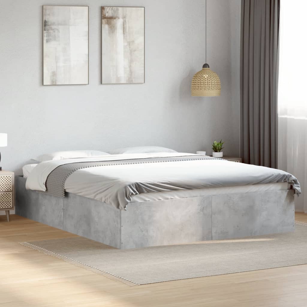 vidaXL Bedframe bewerkt hout grijs sonoma eikenkleurig 160x200 cm