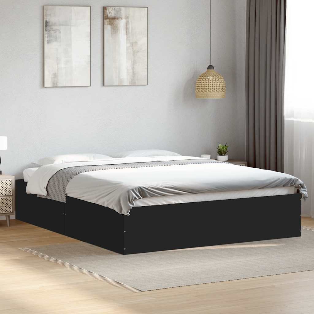 vidaXL Bedframe bewerkt hout grijs sonoma eikenkleurig 160x200 cm