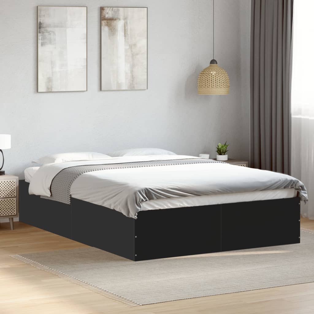 vidaXL Bedframe bewerkt hout grijs sonoma eikenkleurig 160x200 cm