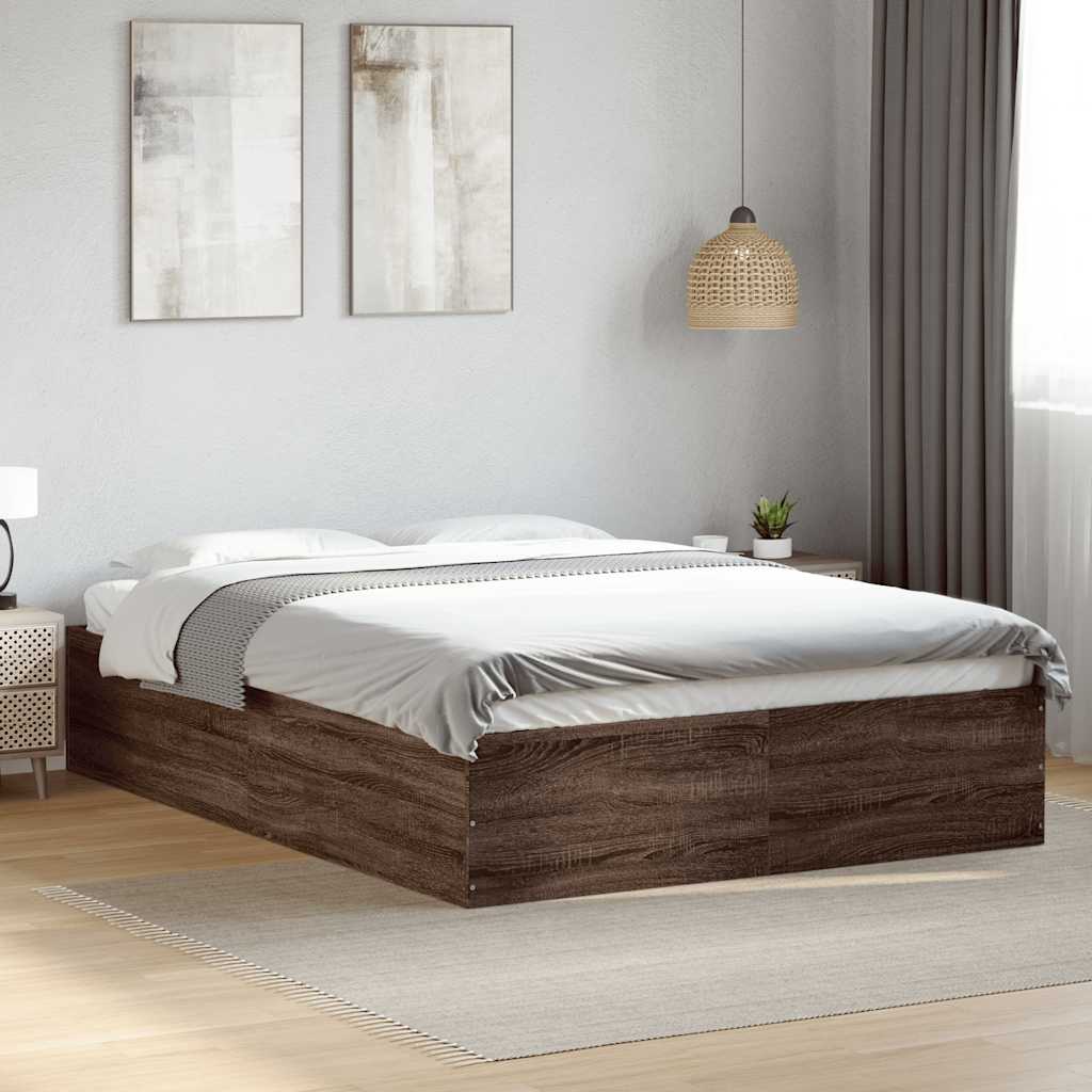 vidaXL Bedframe bewerkt hout grijs sonoma eikenkleurig 160x200 cm
