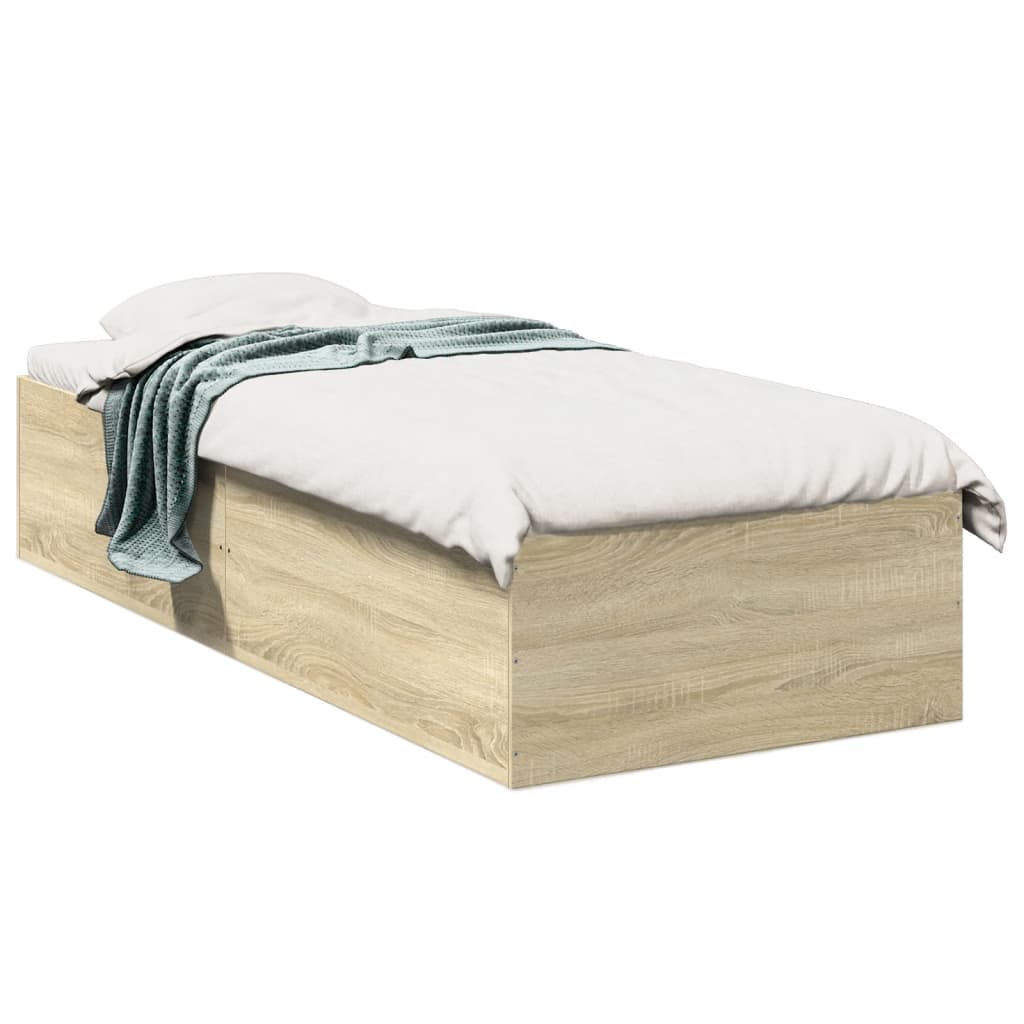vidaXL Bedframe bewerkt hout grijs sonoma eikenkleurig 160x200 cm