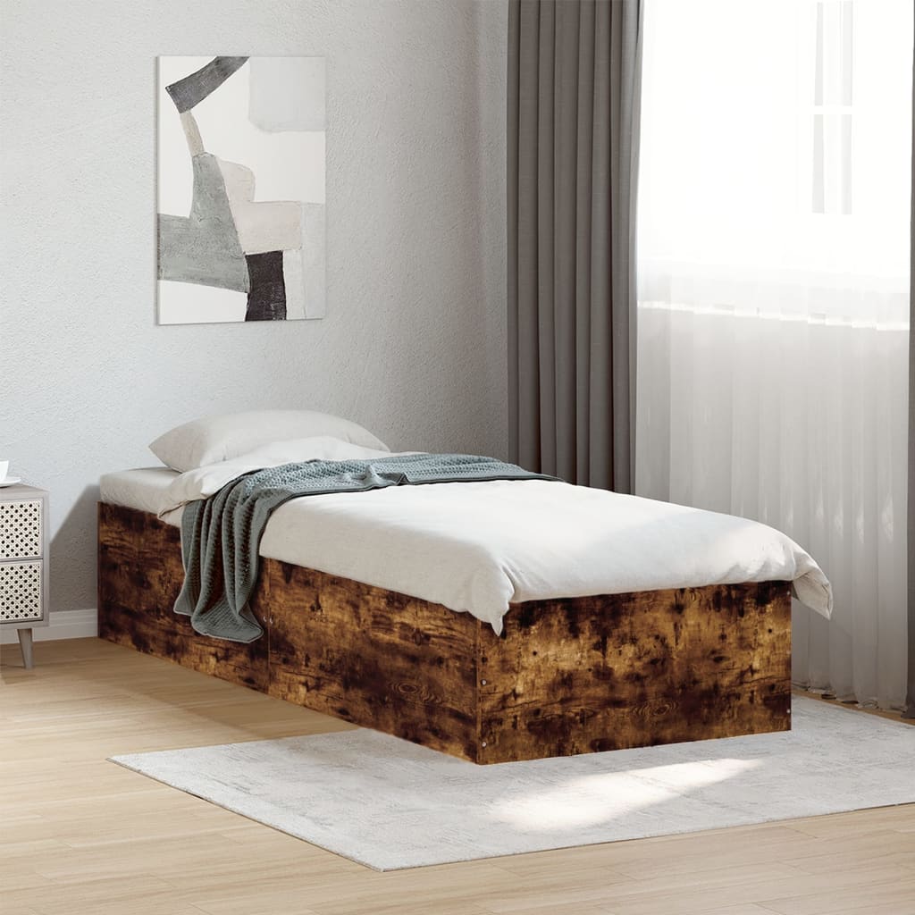 vidaXL Bedframe bewerkt hout grijs sonoma eikenkleurig 160x200 cm