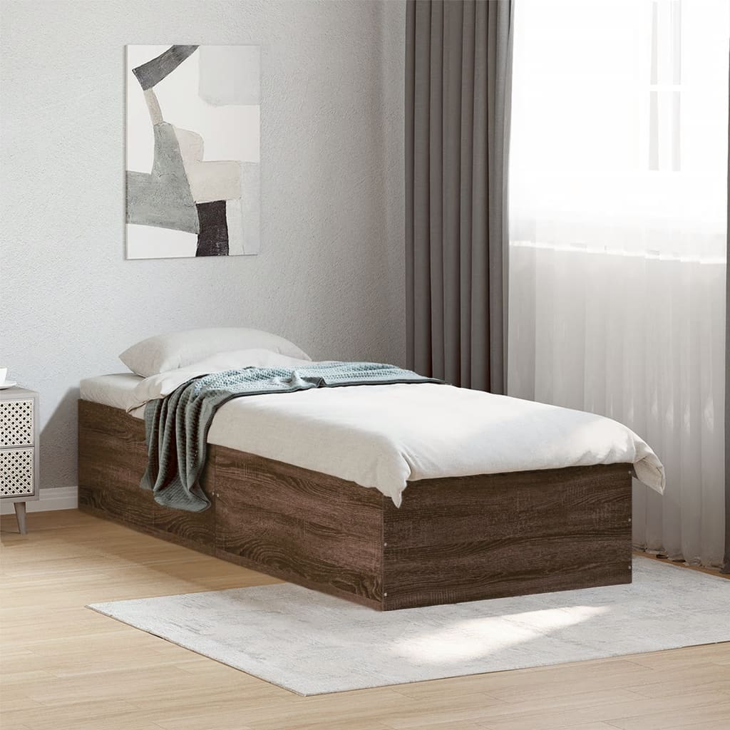 vidaXL Bedframe bewerkt hout grijs sonoma eikenkleurig 160x200 cm