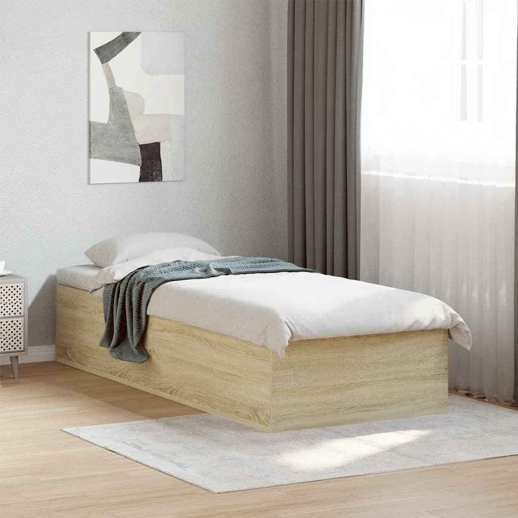 vidaXL Bedframe bewerkt hout grijs sonoma eikenkleurig 160x200 cm