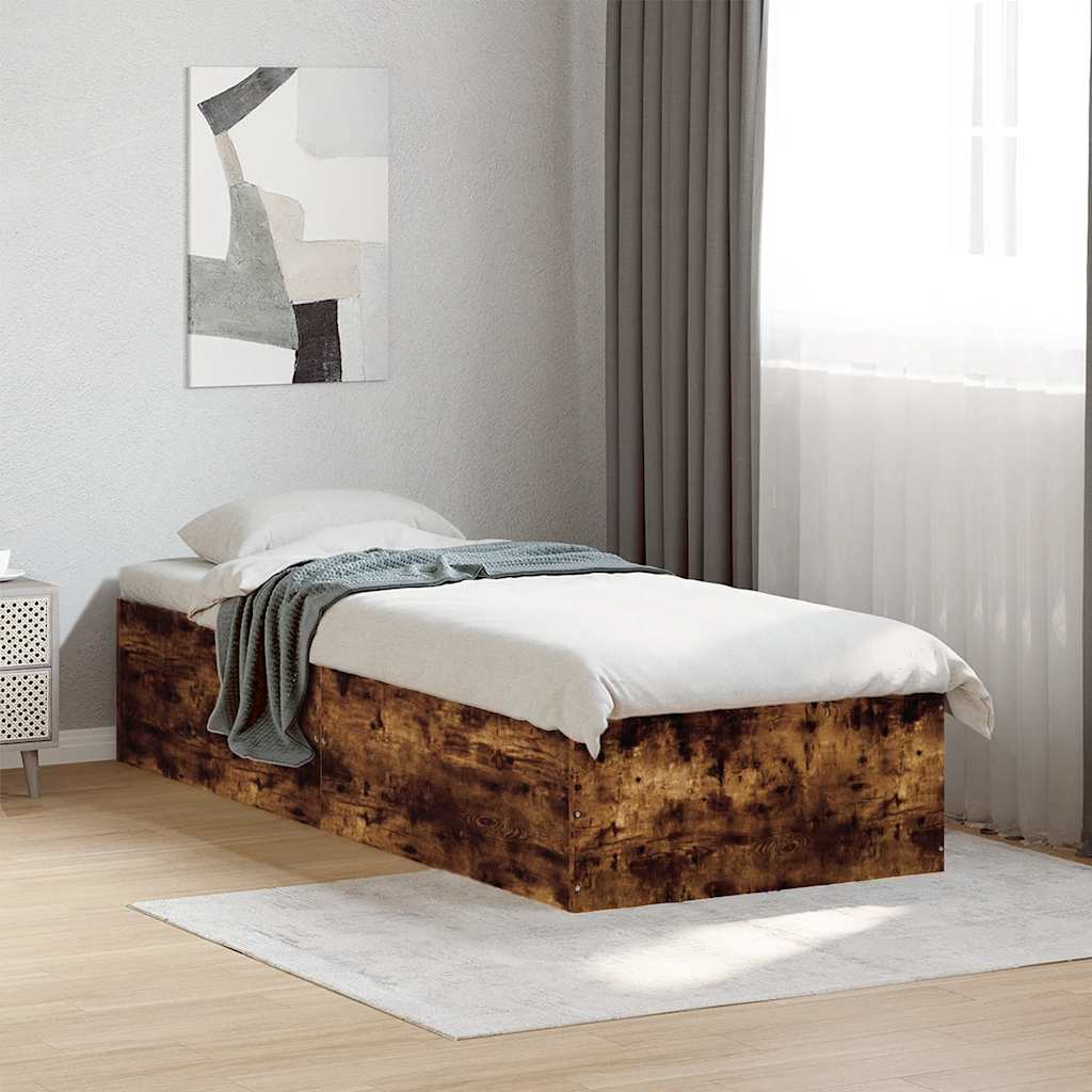 vidaXL Bedframe bewerkt hout grijs sonoma eikenkleurig 160x200 cm