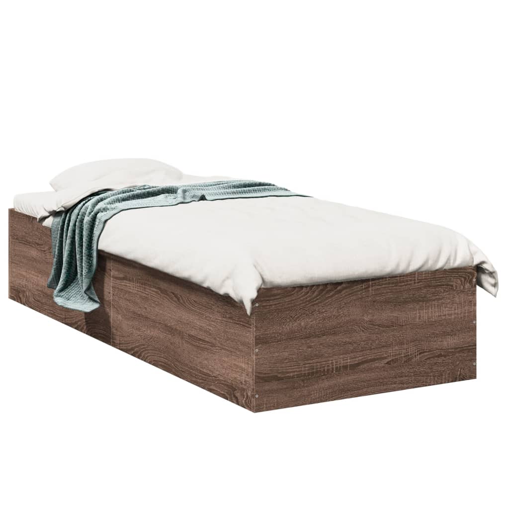 vidaXL Bedframe bewerkt hout grijs sonoma eikenkleurig 160x200 cm