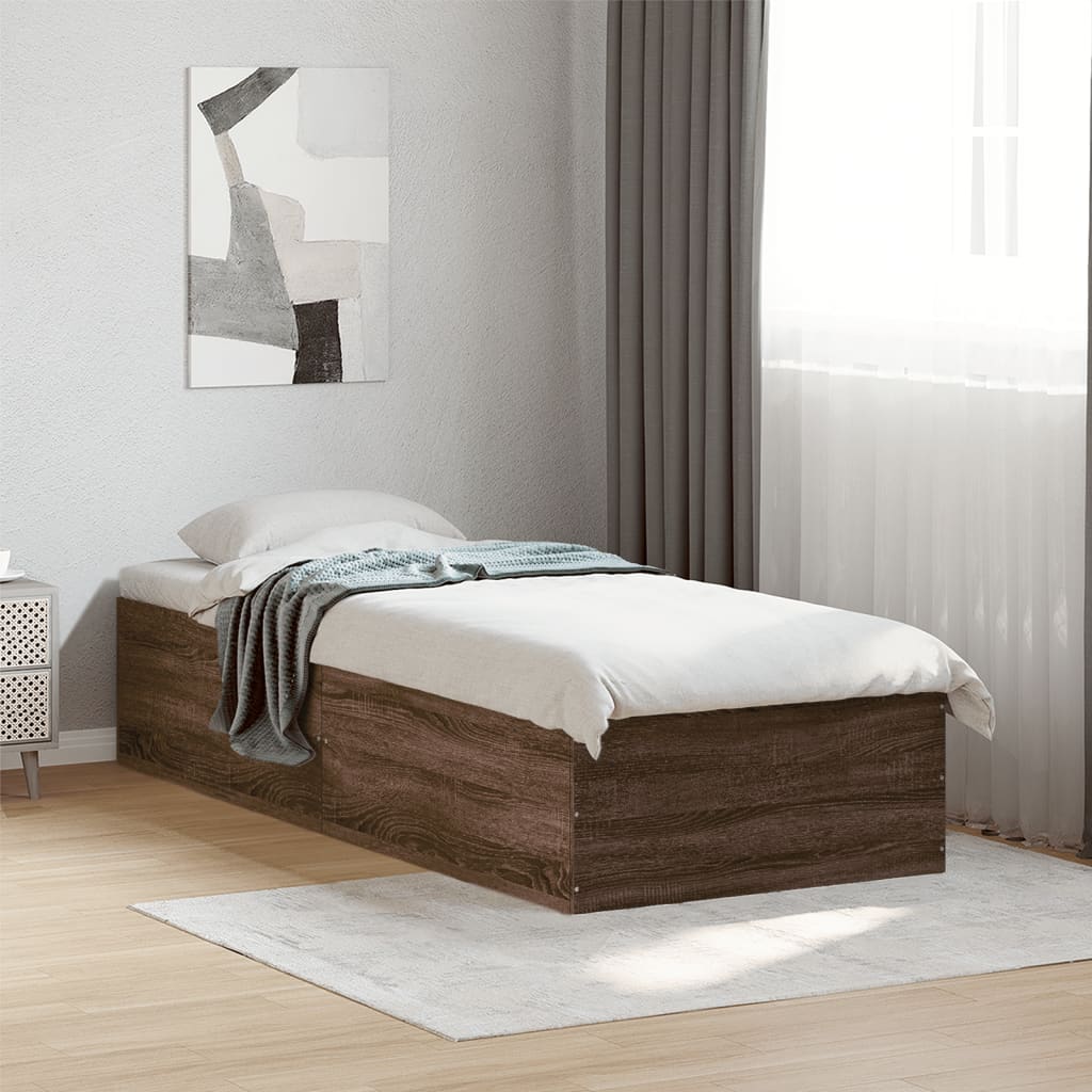 vidaXL Bedframe bewerkt hout grijs sonoma eikenkleurig 160x200 cm
