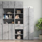 vidaXL Opbergkast smal 50x42,5x225 cm bewerkt hout betongrijs