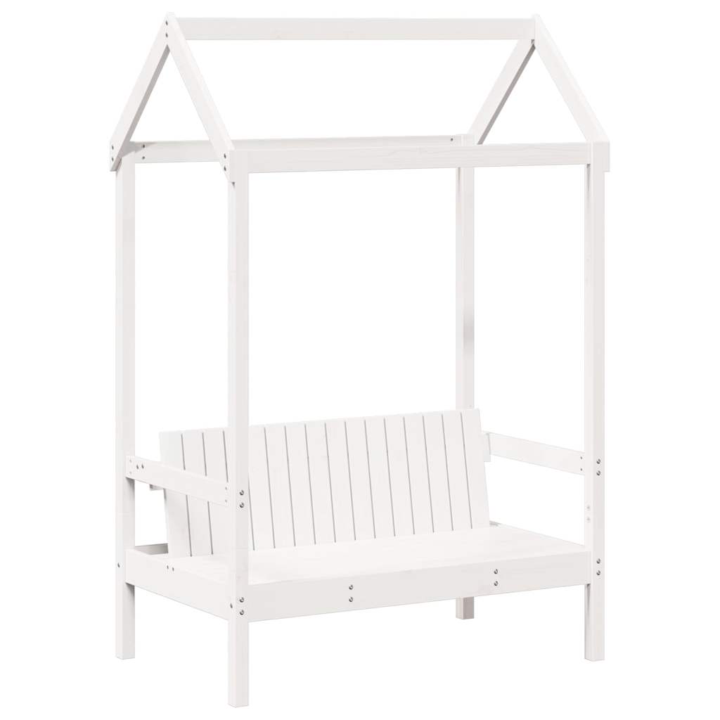 vidaXL Kinderbed met huisje en bankje massief grenenhout 90x200 cm