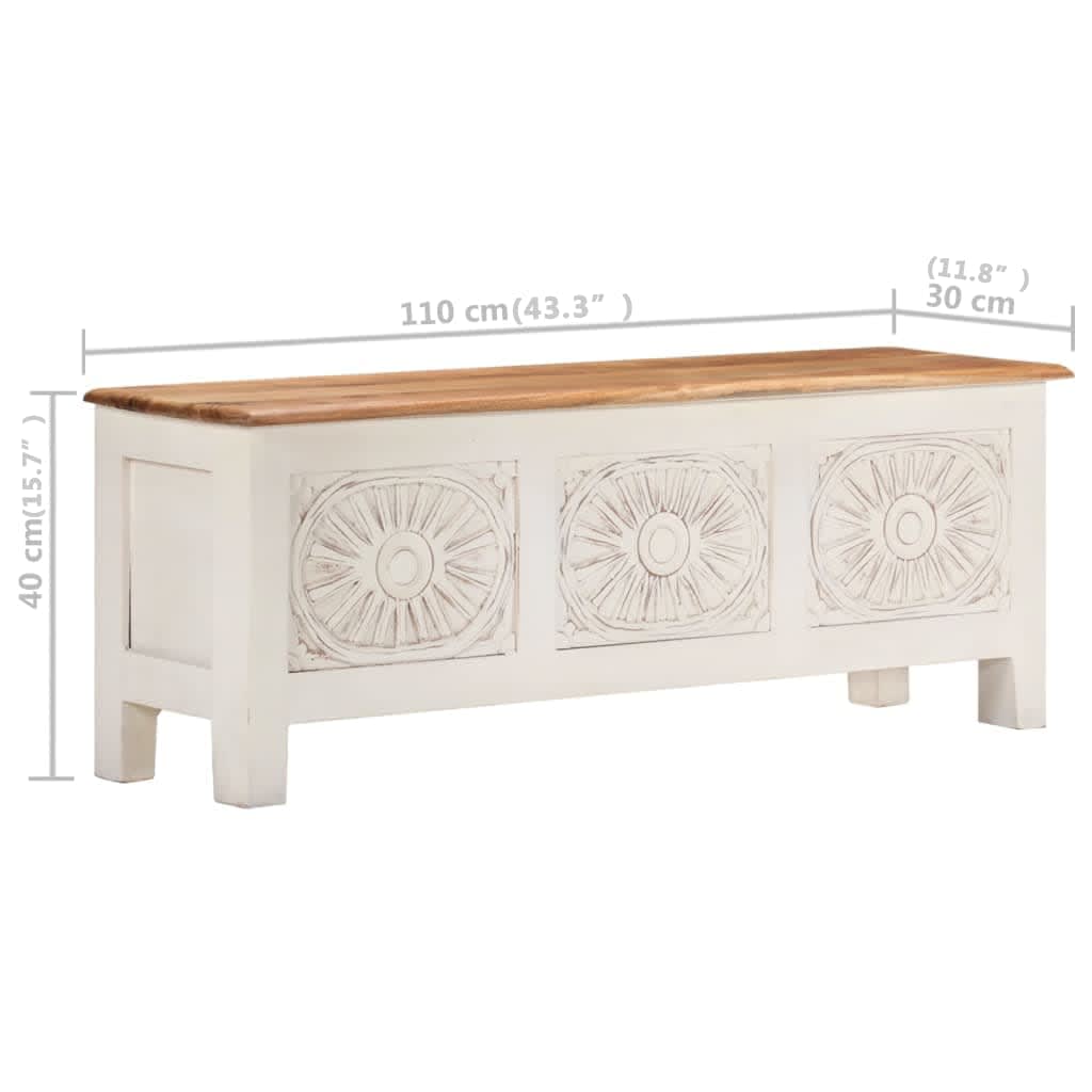 vidaXL Opbergkist 110x30x40 cm massief acaciahout