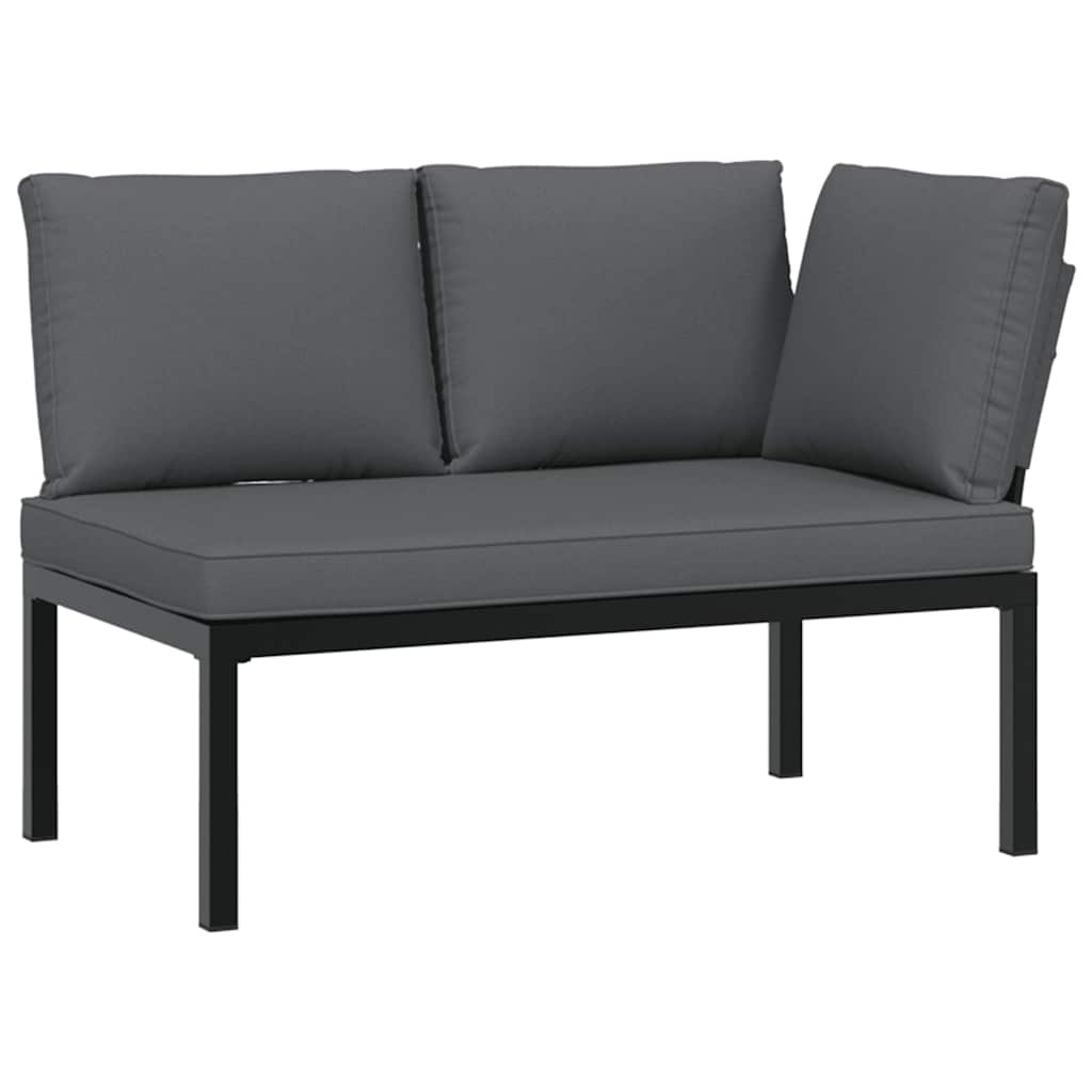 vidaXL 7-Piece Lounge Set with Cushions Aluminum Black