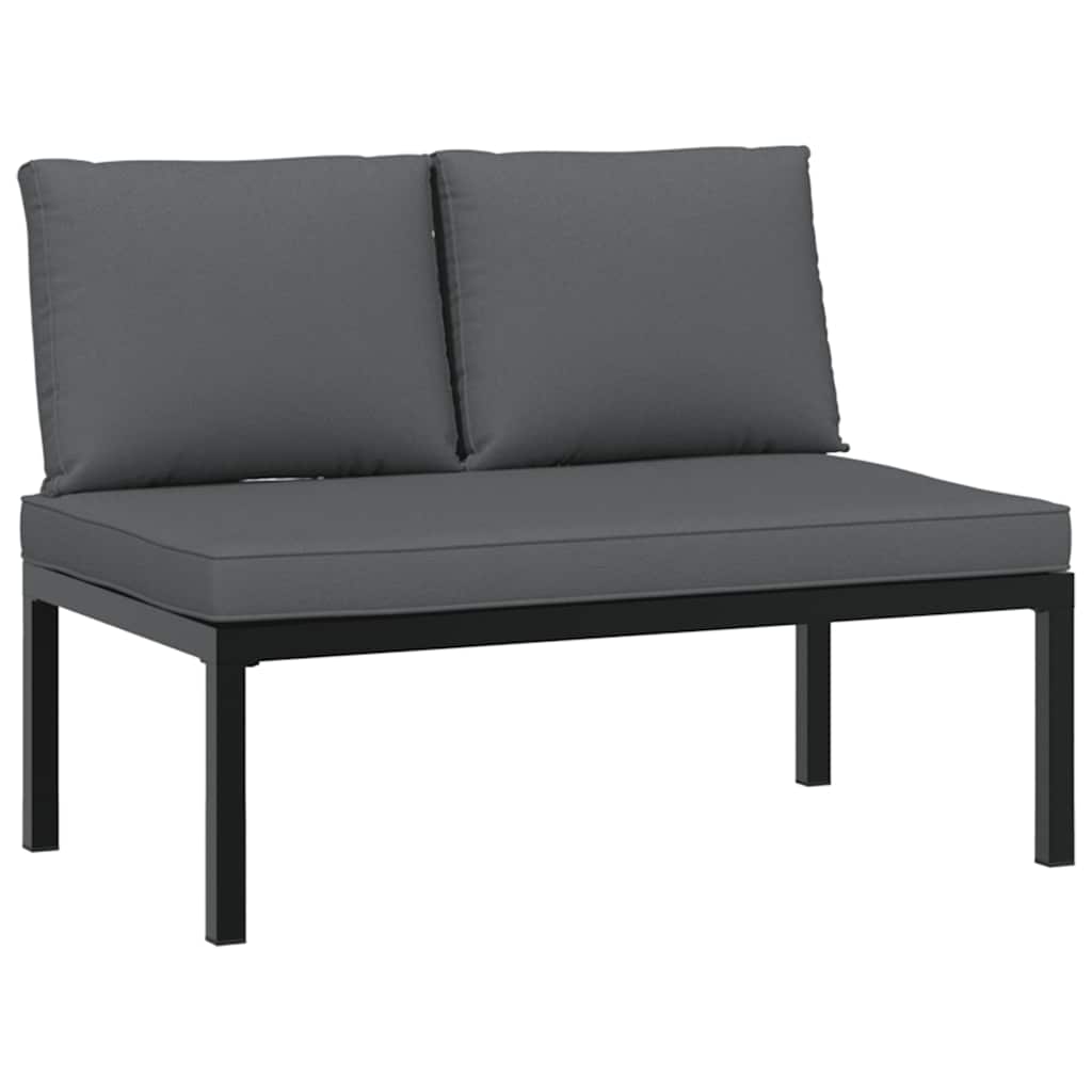 vidaXL 7-Piece Lounge Set with Cushions Aluminum Black