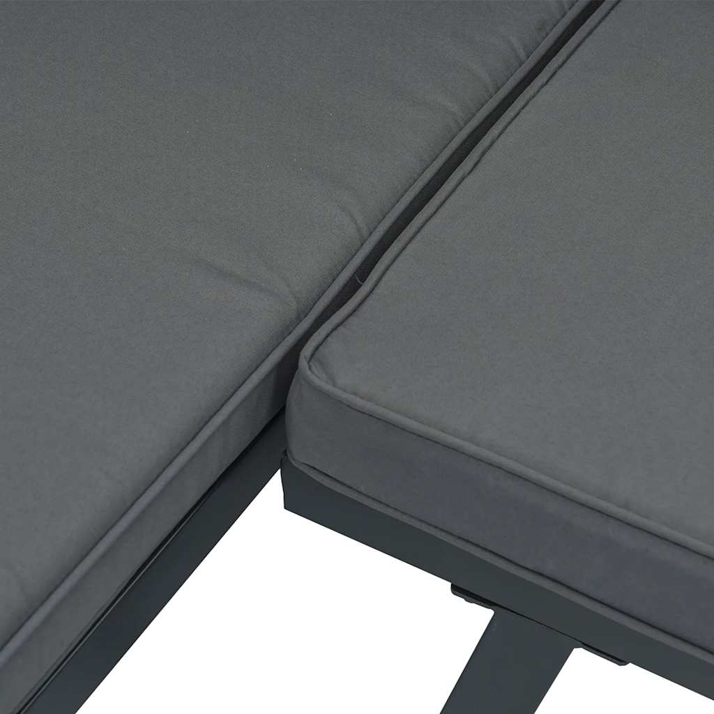 vidaXL 7-Piece Lounge Set with Cushions Aluminum Black