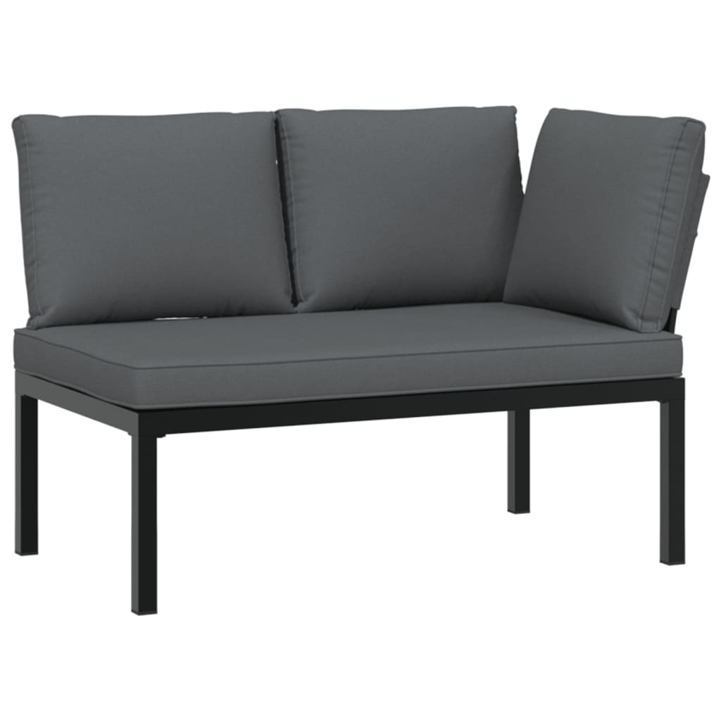 vidaXL 5-piece Lounge Set with Cushions Aluminium Black