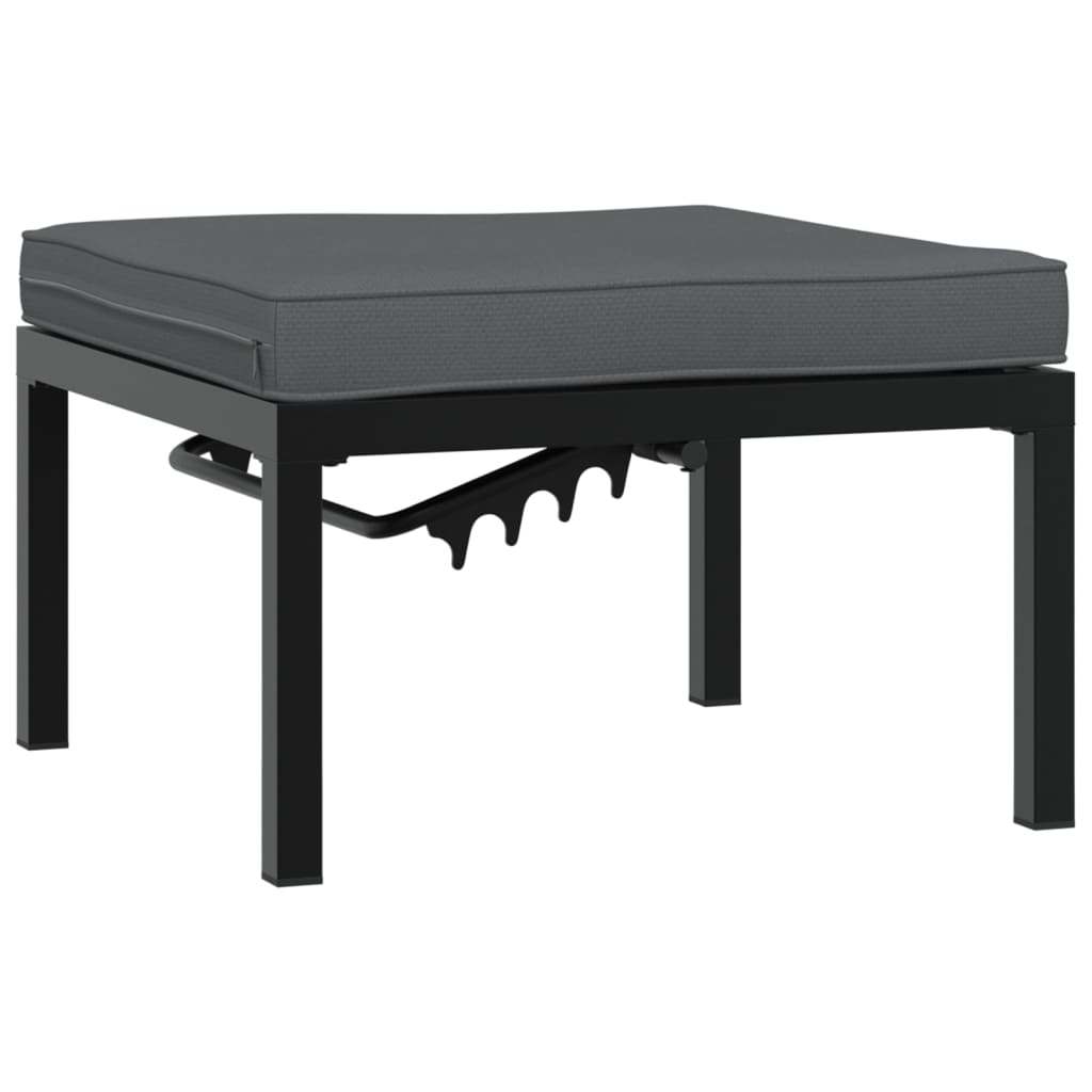 vidaXL 5-piece Lounge Set with Cushions Aluminium Black