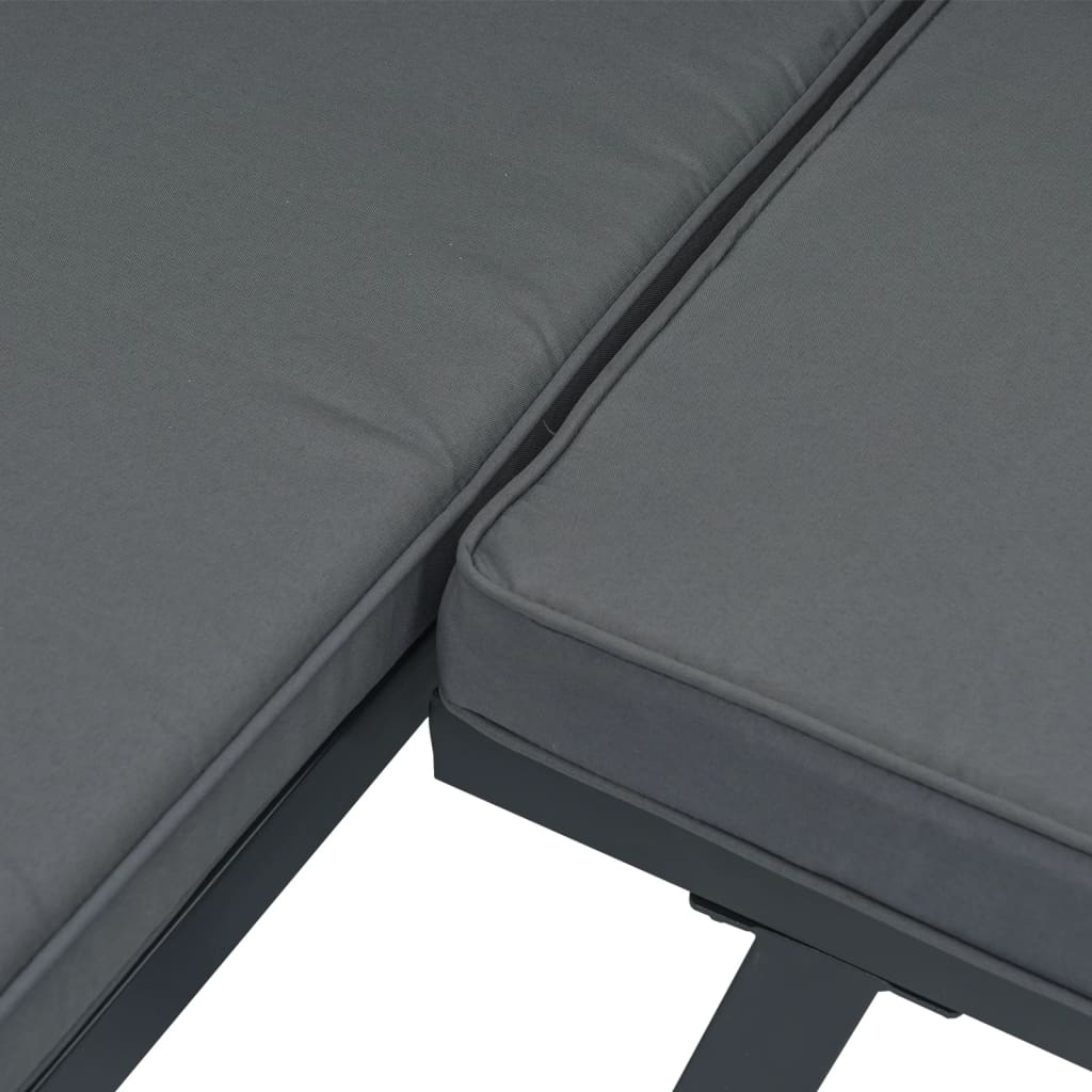 vidaXL 5-piece Lounge Set with Cushions Aluminium Black