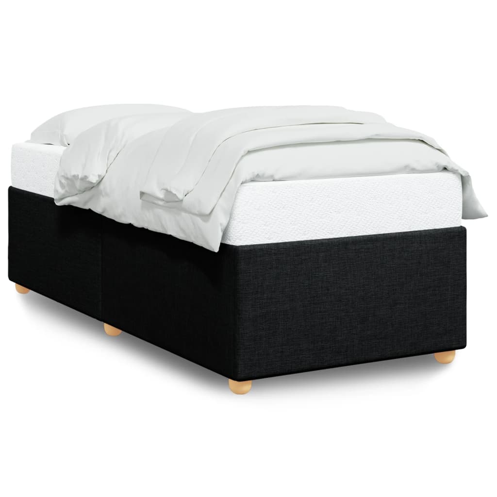 vidaXL Bedframe zonder matras, donkergrijs, eenpersoonsstof