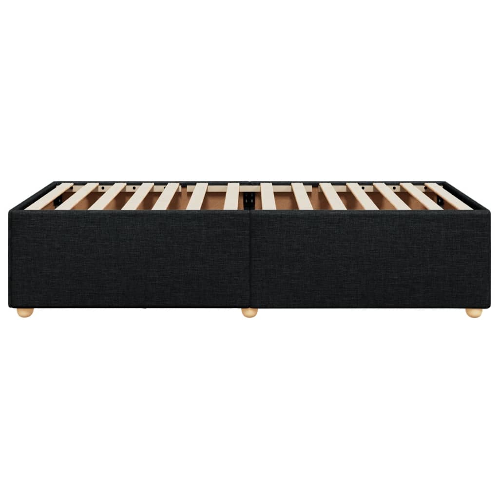 vidaXL Bedframe zonder matras, donkergrijs, eenpersoonsstof