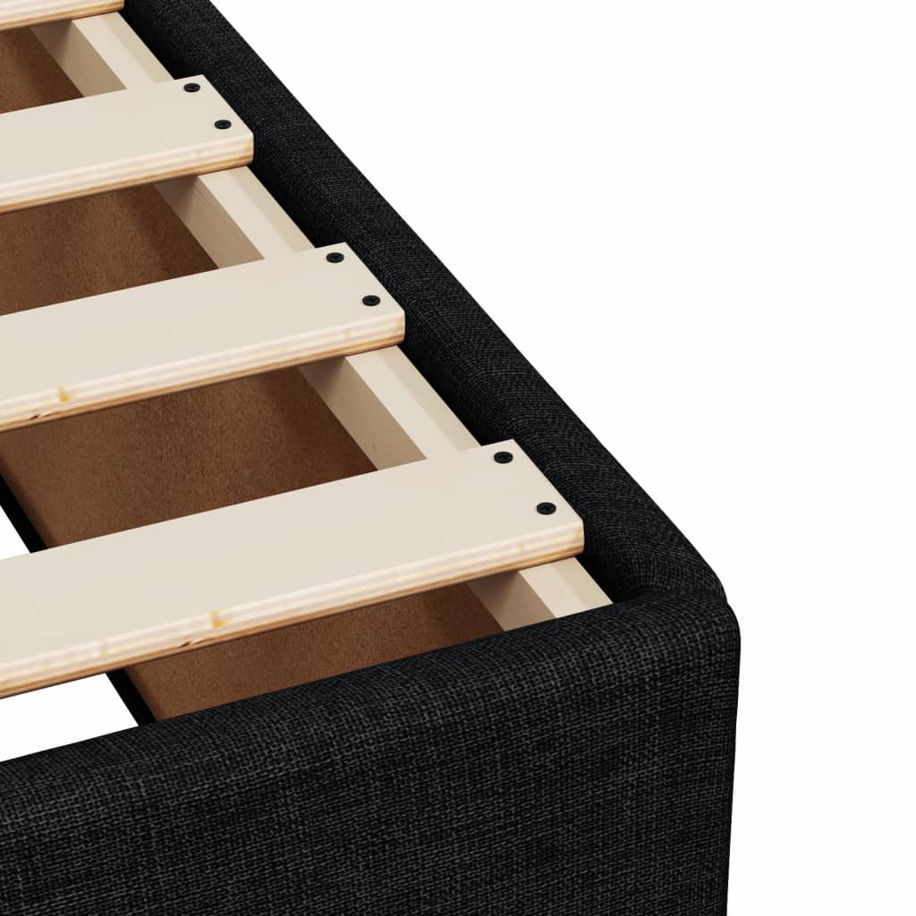 vidaXL Bedframe zonder matras, donkergrijs, eenpersoonsstof