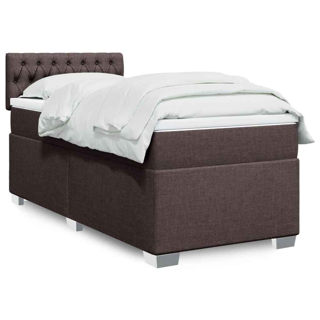 vidaXL Boxspring met matras stof lichtgrijs 90x200 cm