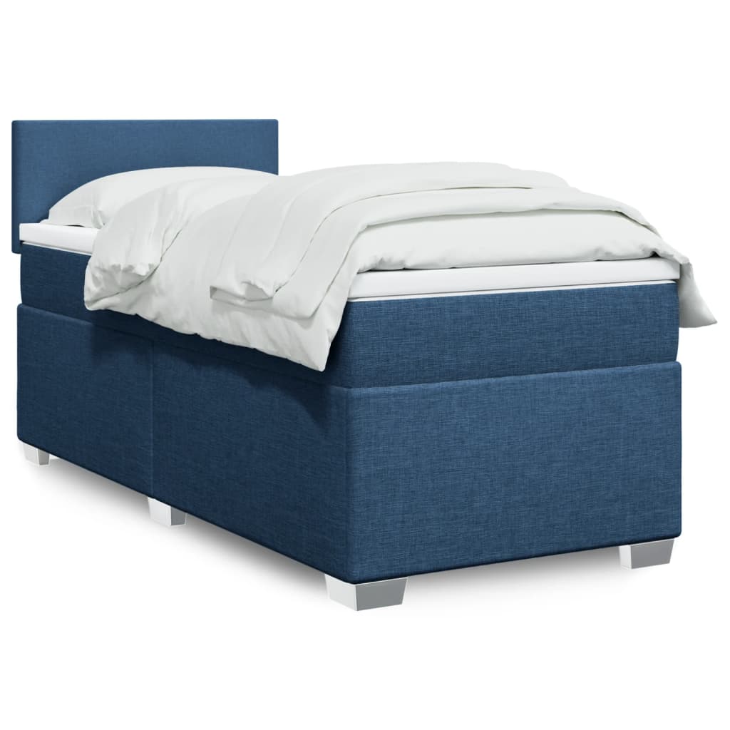 vidaXL Boxspring met matras stof lichtgrijs 90x200 cm