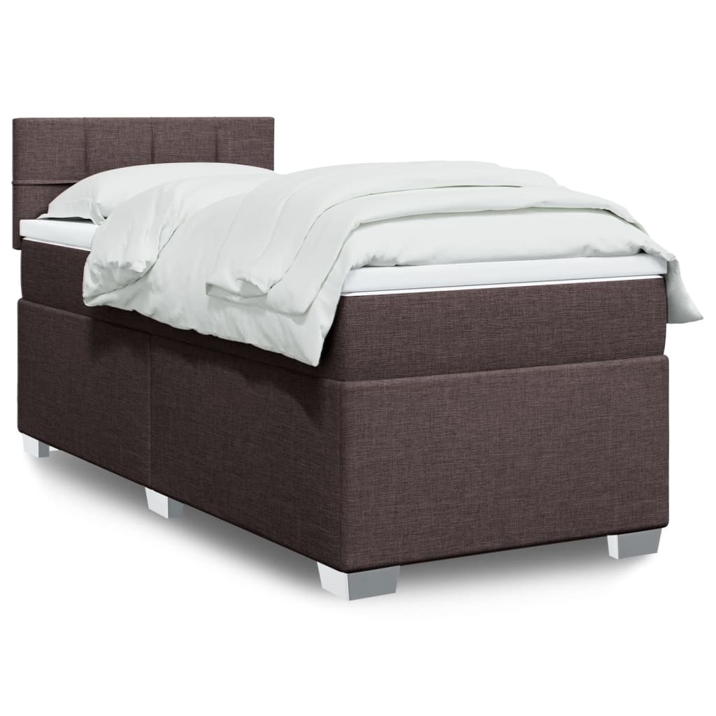 vidaXL Boxspring met matras stof lichtgrijs 90x200 cm