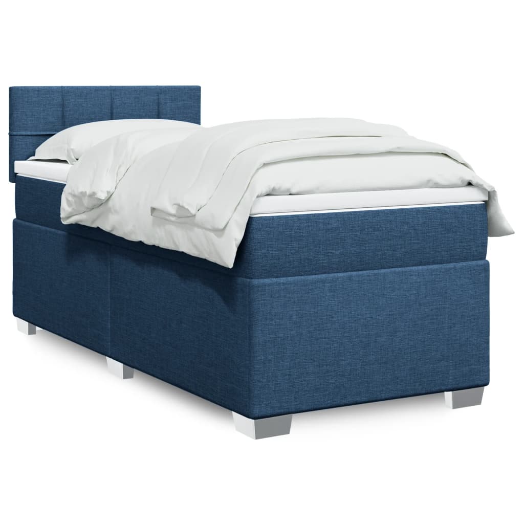 vidaXL Boxspring met matras stof lichtgrijs 90x200 cm