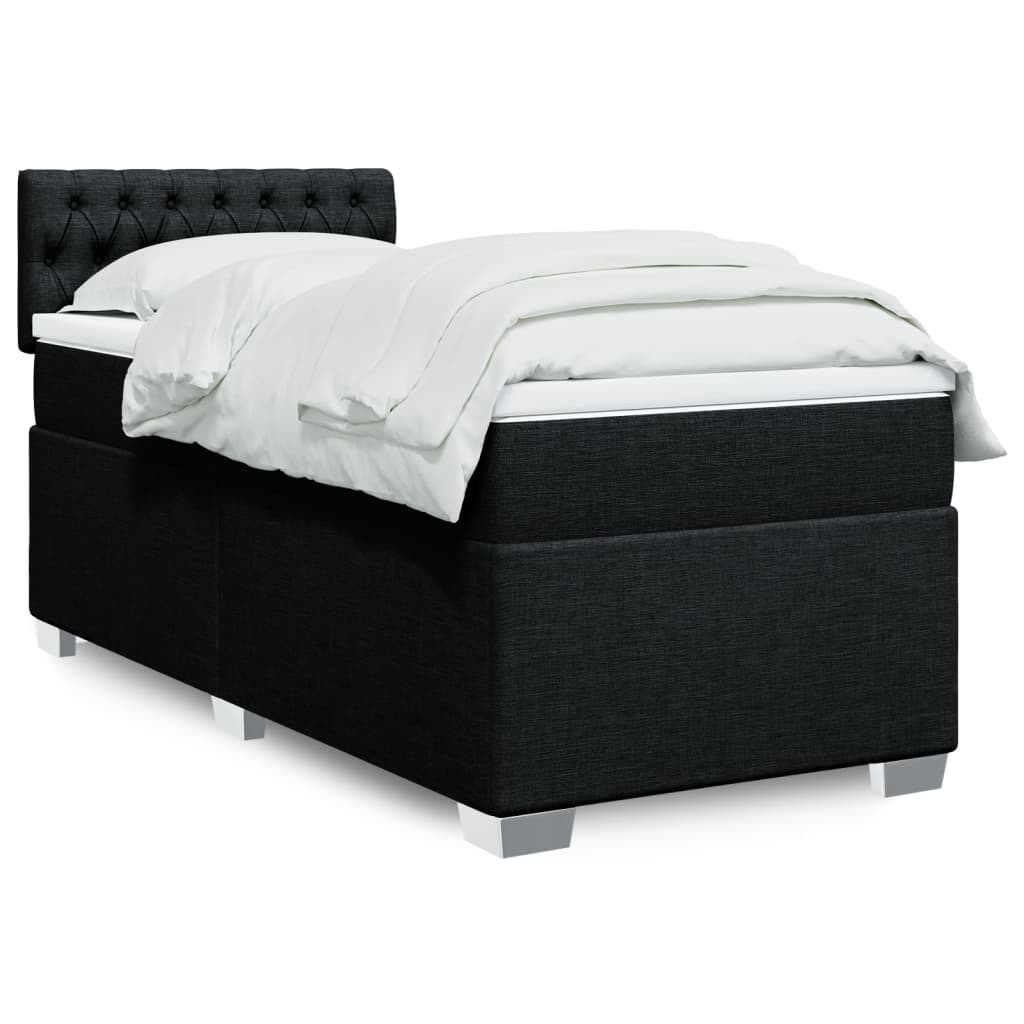 vidaXL Boxspring met matras stof lichtgrijs 90x200 cm
