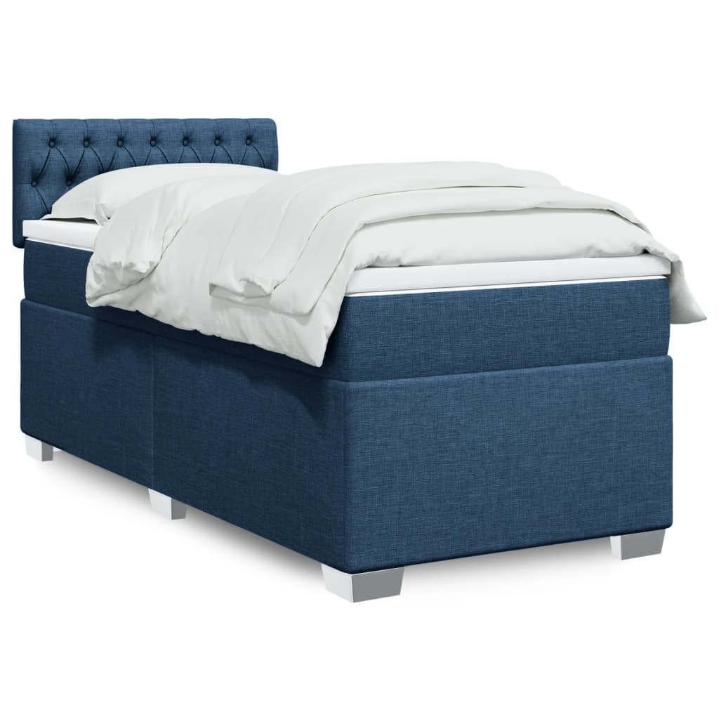 vidaXL Boxspring met matras stof lichtgrijs 90x200 cm