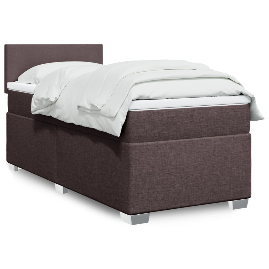 vidaXL Boxspring met matras stof lichtgrijs 90x200 cm