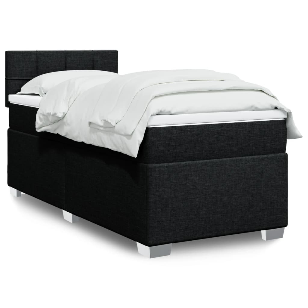 vidaXL Boxspring met matras stof lichtgrijs 90x200 cm