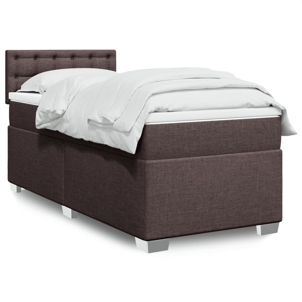 vidaXL Boxspring met matras stof lichtgrijs 90x200 cm