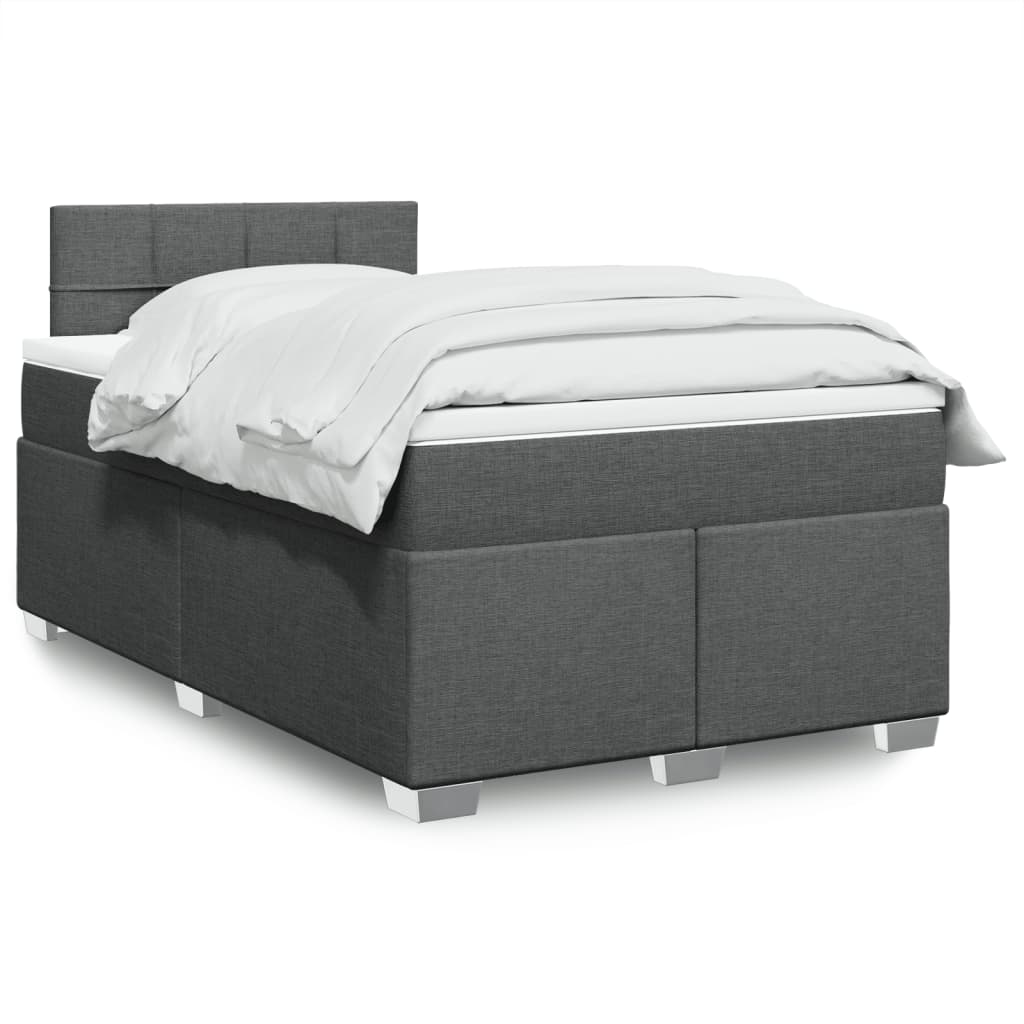 vidaXL Boxspring met matras stof lichtgrijs 90x200 cm