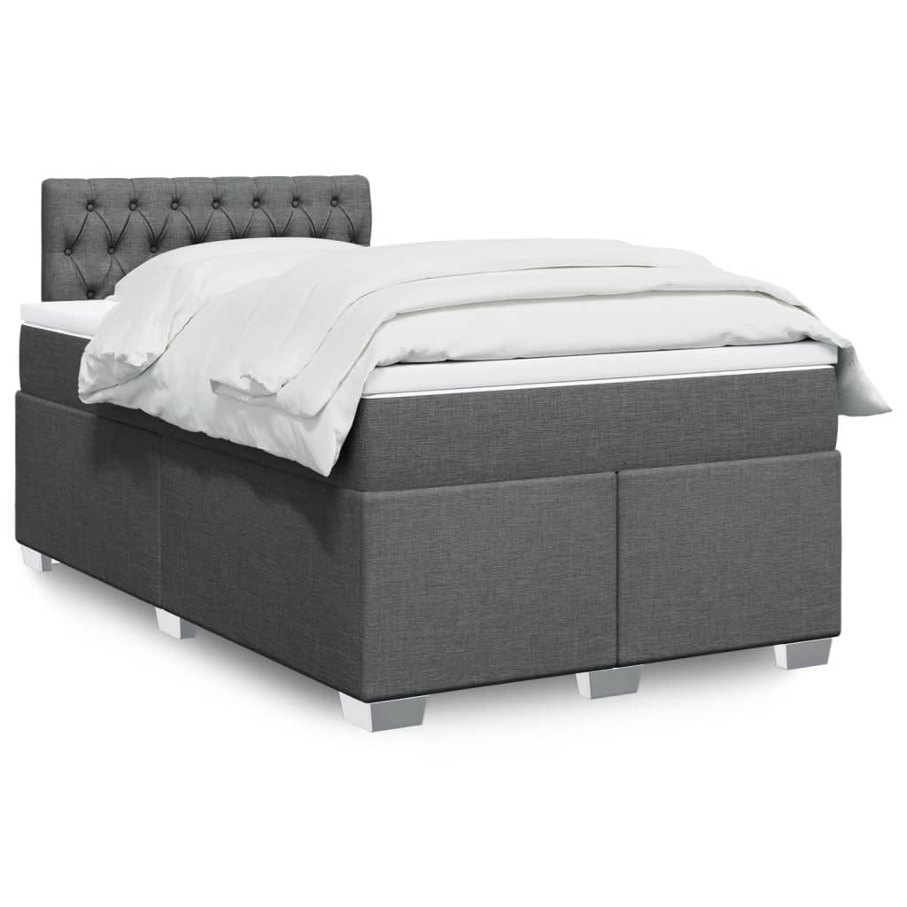vidaXL Boxspring met matras stof lichtgrijs 90x200 cm
