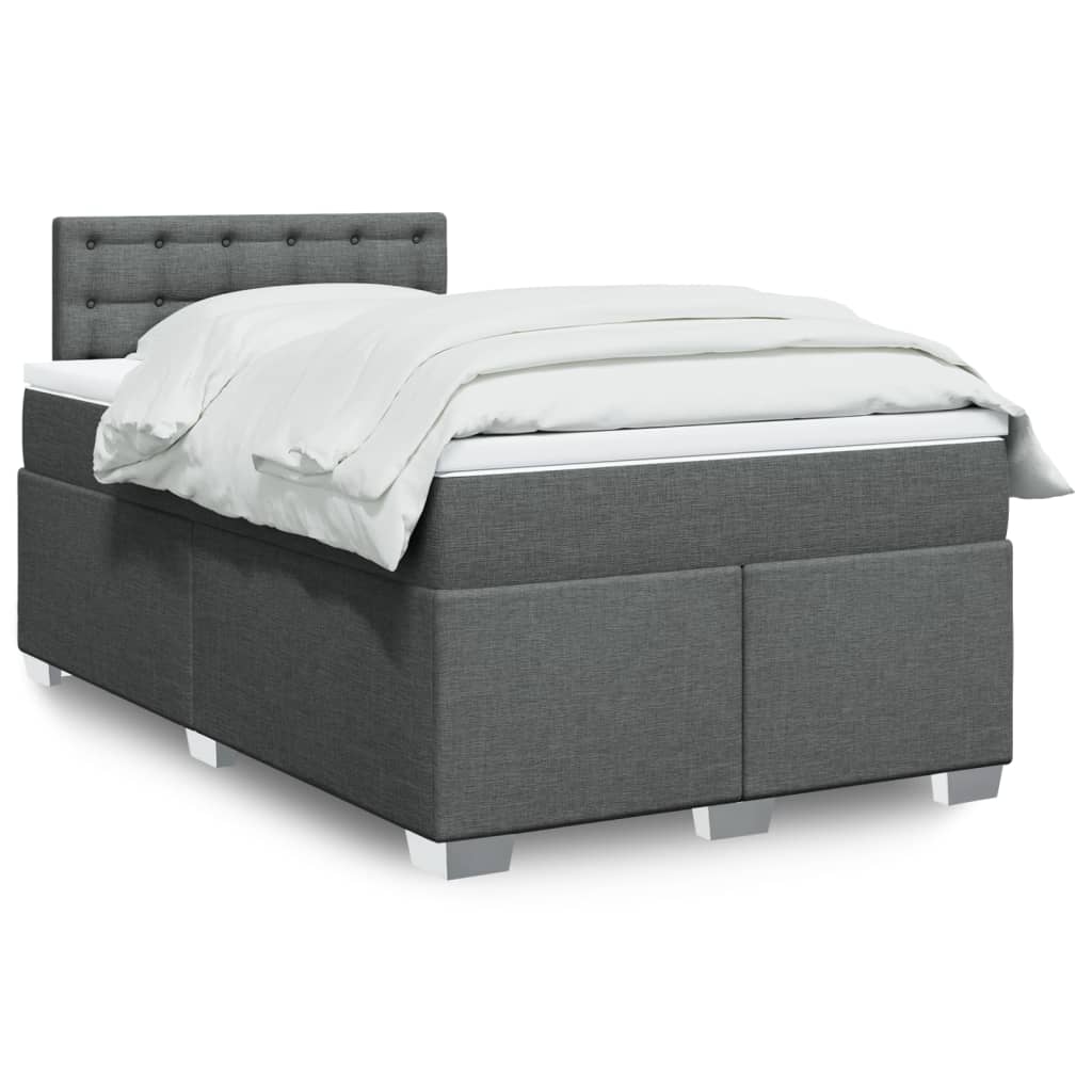 vidaXL Boxspring met matras stof lichtgrijs 90x200 cm