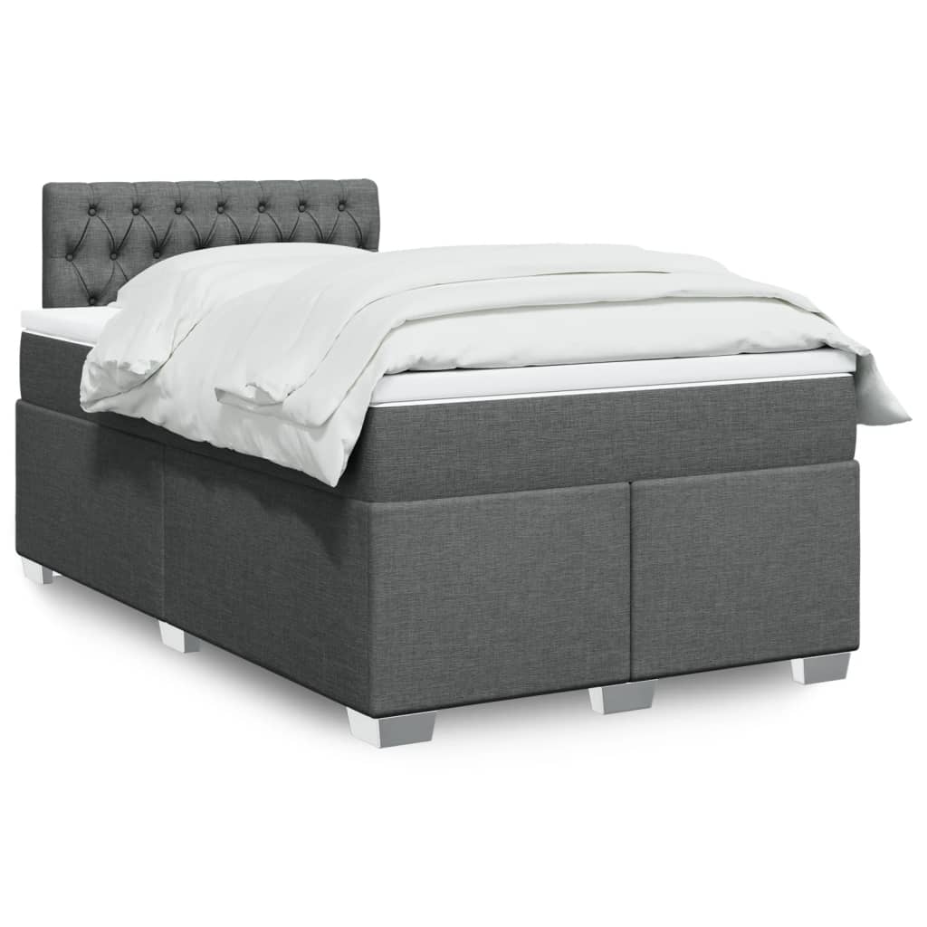 vidaXL Boxspring met matras stof lichtgrijs 90x200 cm