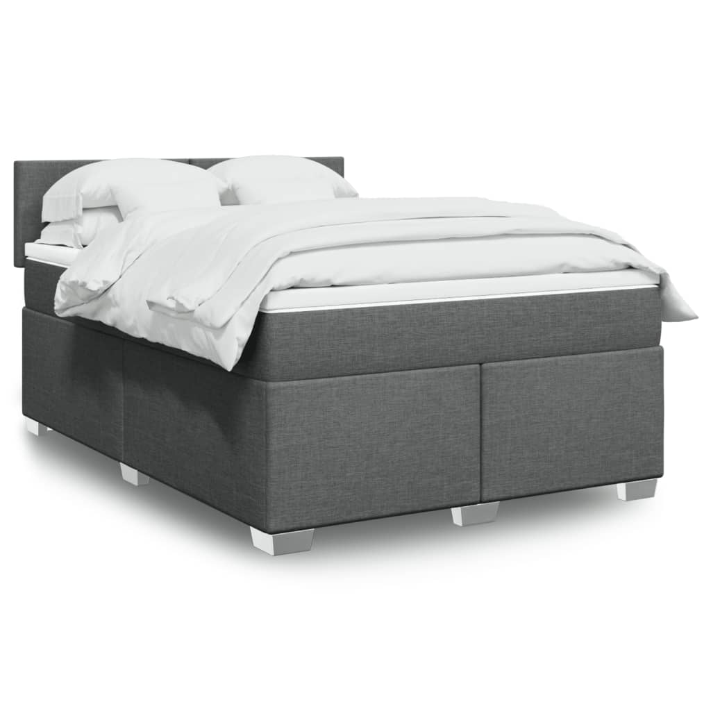 vidaXL Boxspring met matras stof lichtgrijs 90x200 cm