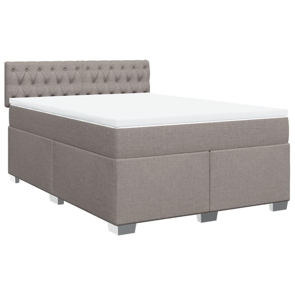 vidaXL Boxspring met matras stof lichtgrijs 90x200 cm